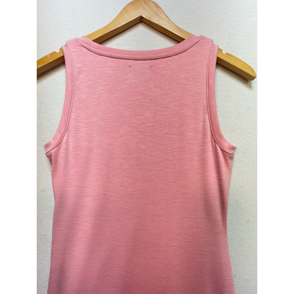 Nine West Women's Side Ruched Midi T-Shirt Dress Size S Pink Sleeveless Stretch - Picture 9 of 11